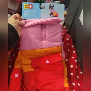 Lego small color block dog coat